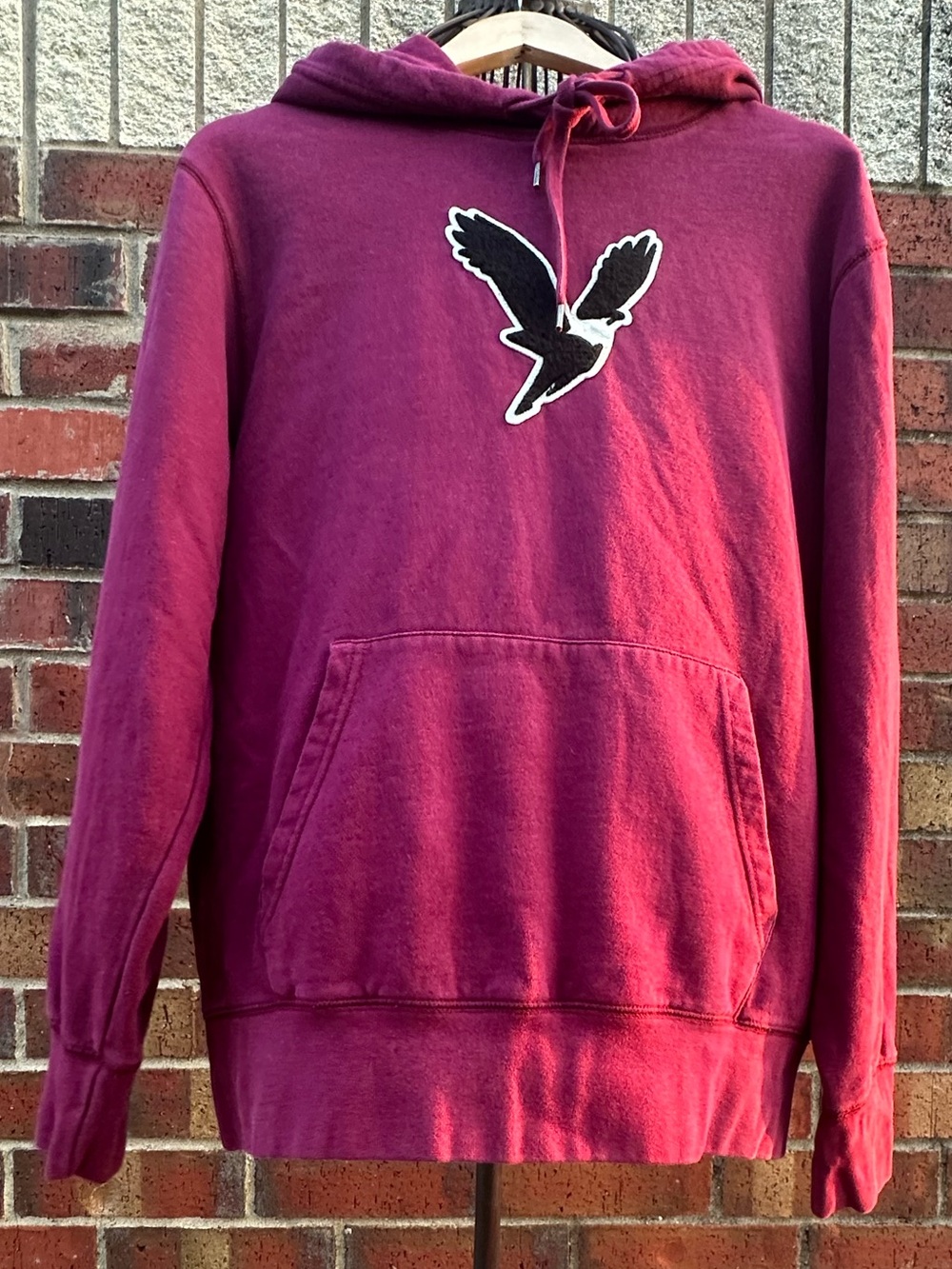 American Eagle Outfitters Hoodie Maroon  Pullover Classic Loungewear Graphic